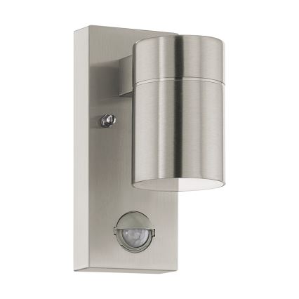 Eglo - Светодиодный уличный настенный светильник с датчиком RIGA 1xGU10/3W/230V IP44