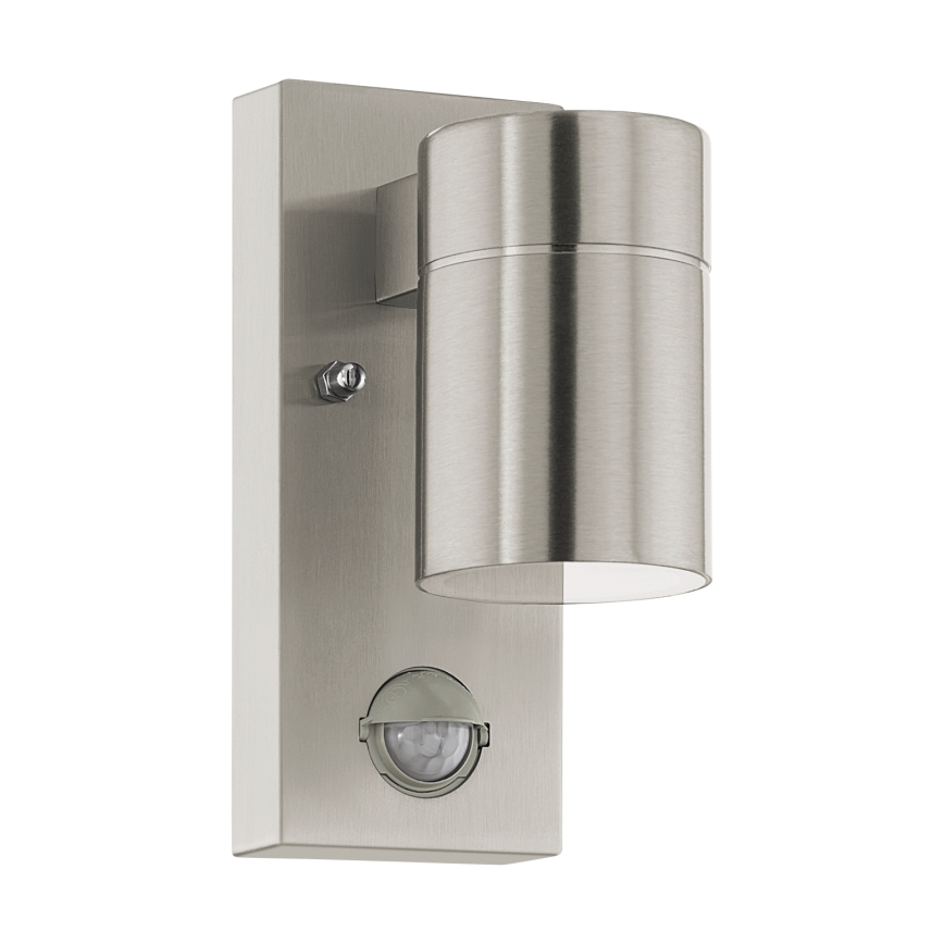 Eglo - Светодиодный уличный настенный светильник с датчиком RIGA 1xGU10/3W/230V IP44