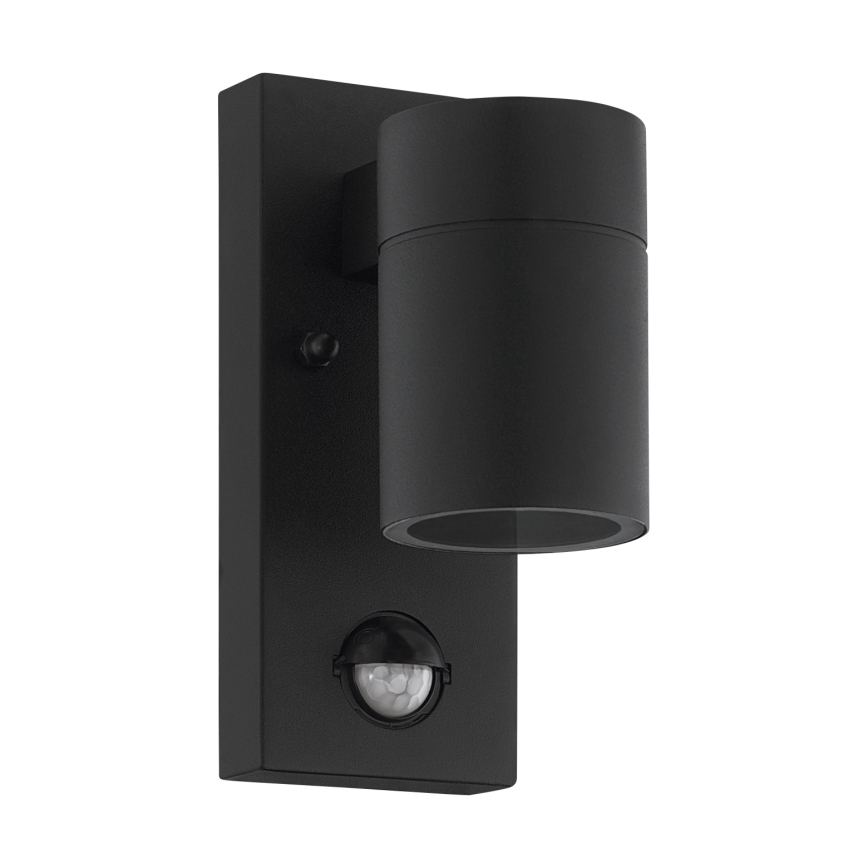 Eglo - Уличный светодиодный настенный светильник с датчиком RIGA 1xGU10/3W/230V IP44