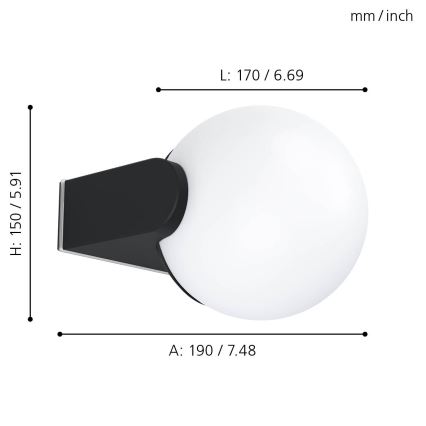 Eglo - Уличный настенный светильник RUBIO 1xE27/15W/230V IP44