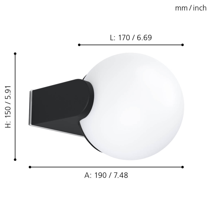 Eglo - Уличный настенный светильник RUBIO 1xE27/15W/230V IP44