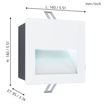 Eglo - Вуличний вбудований LED світильник LED/3,7W/230V IP65 білий