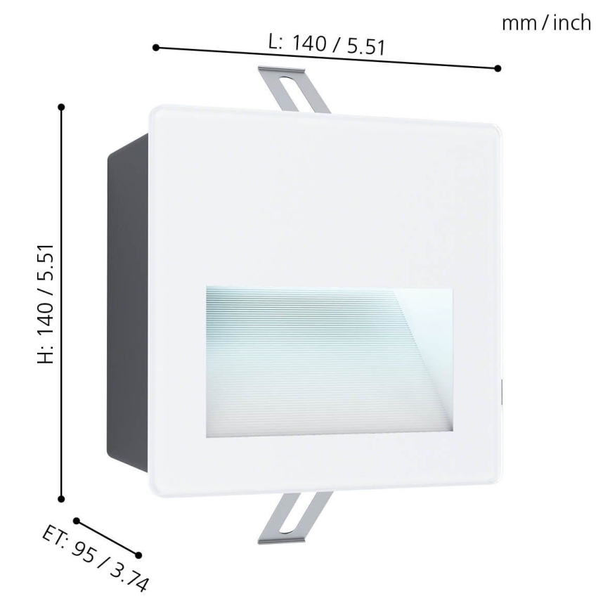 Eglo - Вуличний вбудований LED світильник LED/3,7W/230V IP65 білий