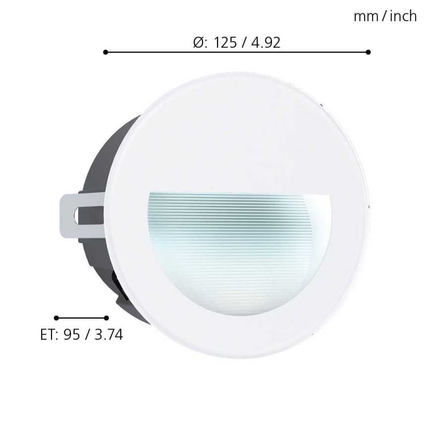 Eglo - Светодиодный уличный встраиваемый светильник ARACENA LED/2,5W/230V IP65 белый