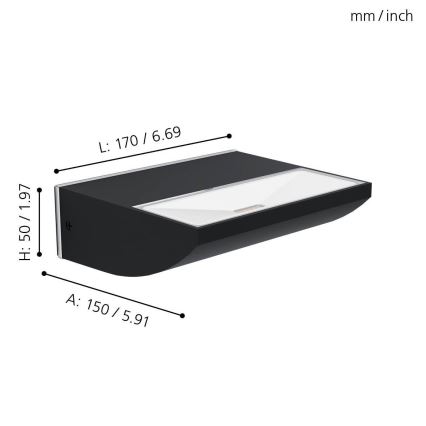 Eglo - Светодиодный уличный настенный светильник SORRONARO LED/10,5W/230V IP44