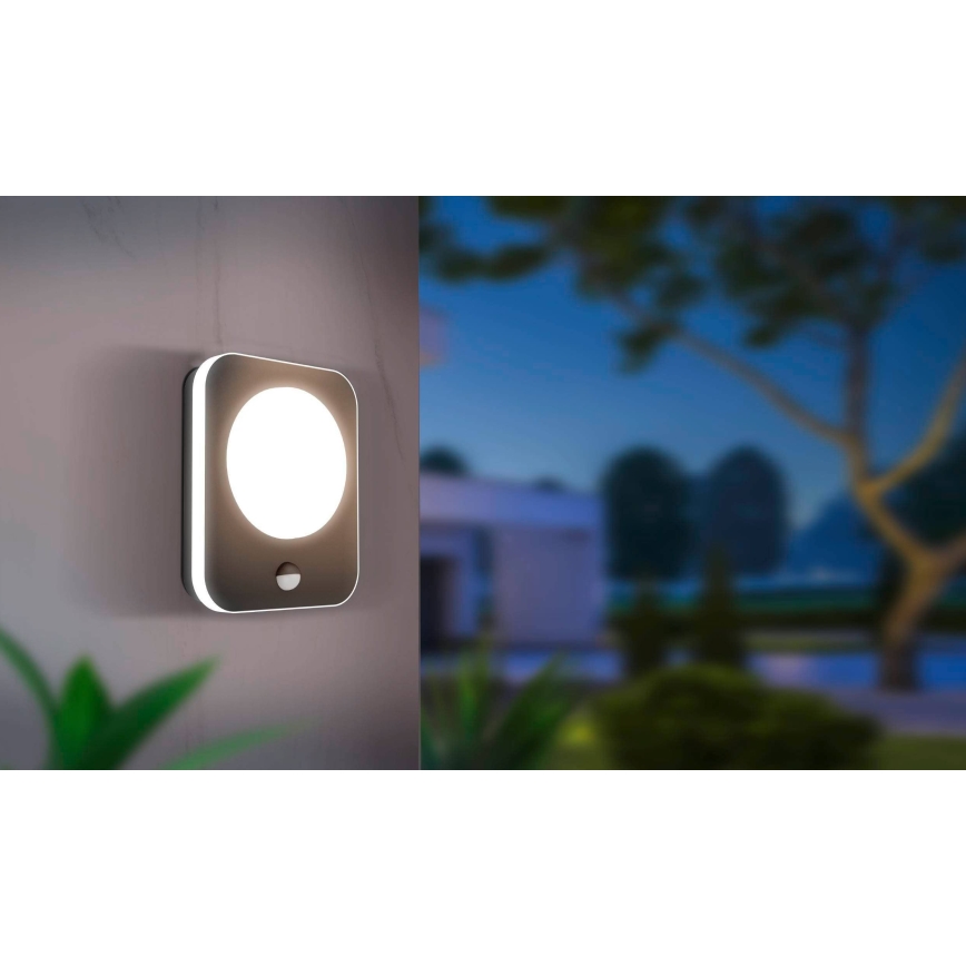 Eglo - Светодиодный уличный настенный светильник с датчиком LED/9W/230V IP44