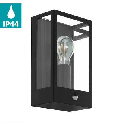Eglo - Вуличний настінний світильник з датчиком 1xE27/60W/230V IP44
