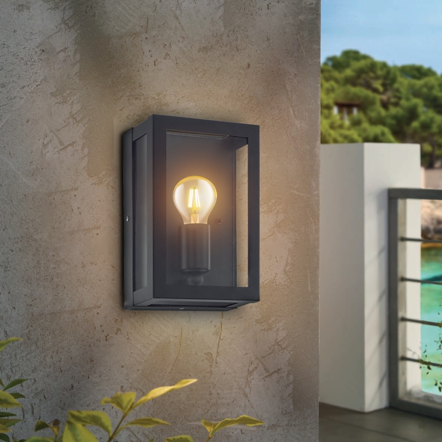 Eglo - Вуличний настінний світильник з датчиком 1xE27/60W/230V IP44