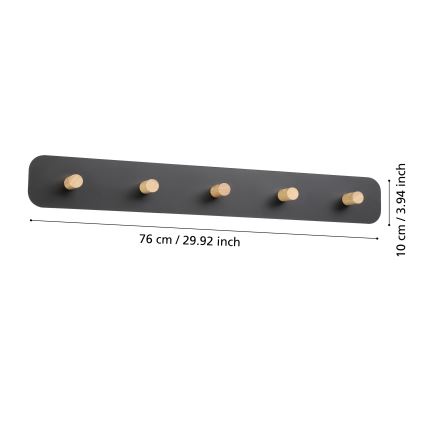 Eglo - Светодиодная настенная вешалка со светильником LED/18W/230V