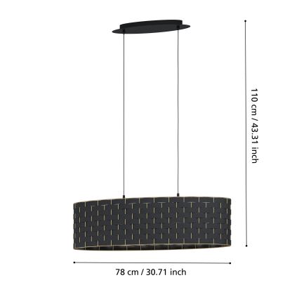 Eglo - Люстра на мотузці 2xE27/40W/230V