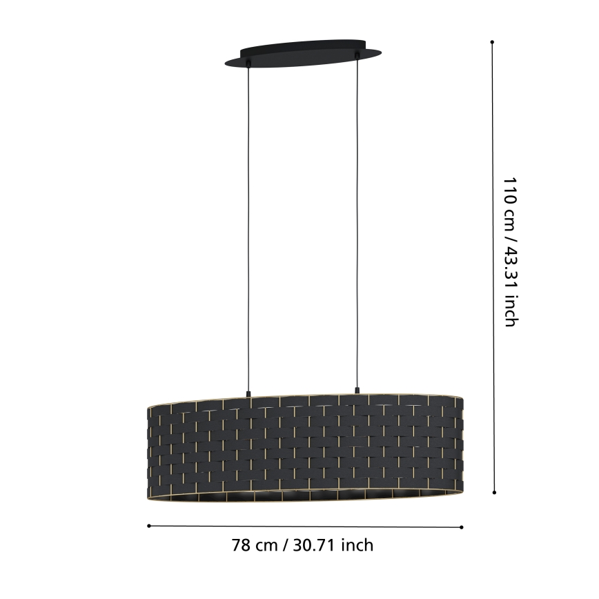 Eglo - Люстра на мотузці 2xE27/40W/230V