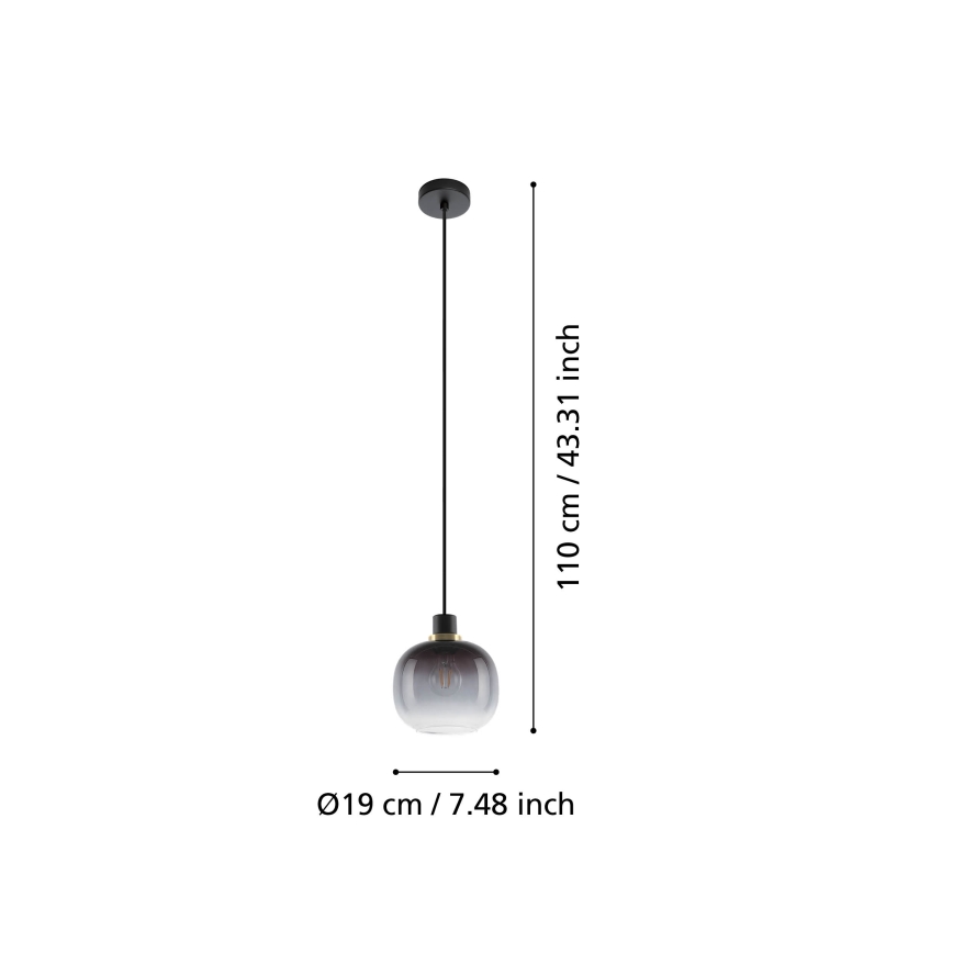 Eglo - Подвесная люстра 1xE27/40W/230V серая