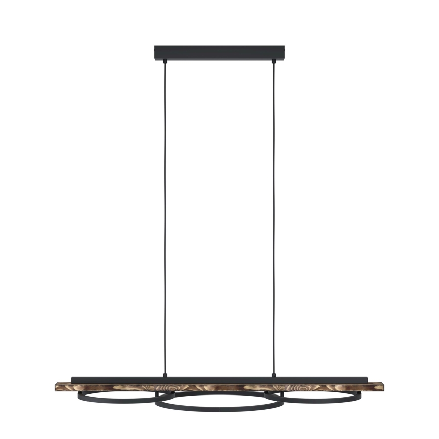 Eglo - LED підвісна люстра на тросі з регулюванням яскравості 2xLED/12,5W/230V+LED/15,5W 3000K коричневий/чорний