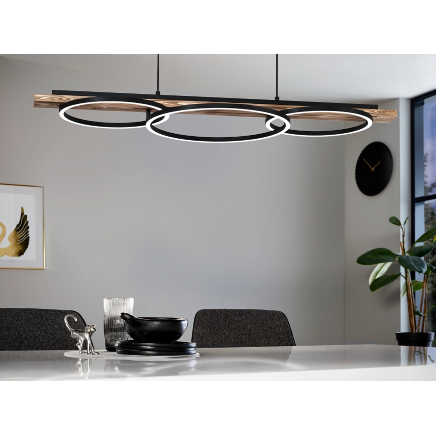Eglo - Світлодіодна підвісна люстра з регулюванням яскравості 2xLED/12,5W/230V+1xLED/15,5W 3000K коричневий/чорний