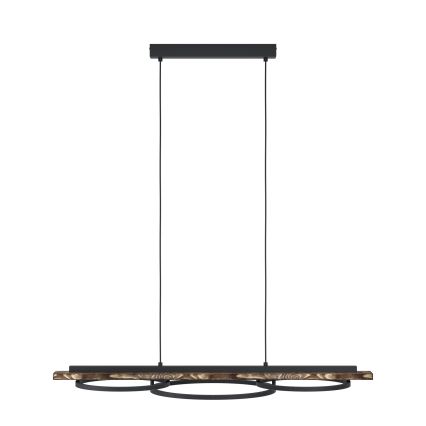 Eglo - Світлодіодна підвісна люстра з регулюванням яскравості 2xLED/12,5W/230V+1xLED/15,5W 3000K коричневий/чорний