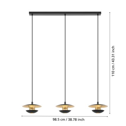 Eglo - LED Люстра на мотузці 3xGU10/4,5W/230V