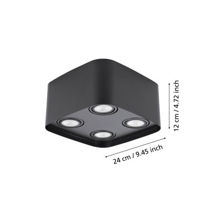 Eglo - Точковий LED RGBW світильник з регулюванням яскравості 4xGU10/5W/230V ZigBee