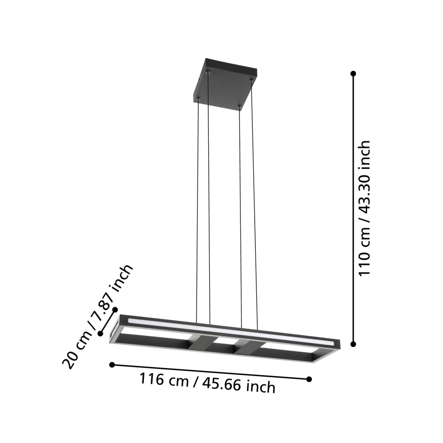 Eglo - Светодиодная подвесная люстра с регулированием яркости LED/21W/230V 2700-6500K