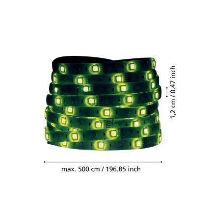 Eglo - Світлодіодна RGBW стрічка з регулюванням яскравості 5м LED/11W/12/230V 2700-6500K ZigBee