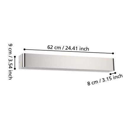Eglo - LED Настінний світильник для ванної кімнати LED/26,5W/230V 3000K IP44 матовий хром