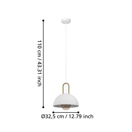 Eglo - Люстра на тросе 1xE27/40W/230V белая