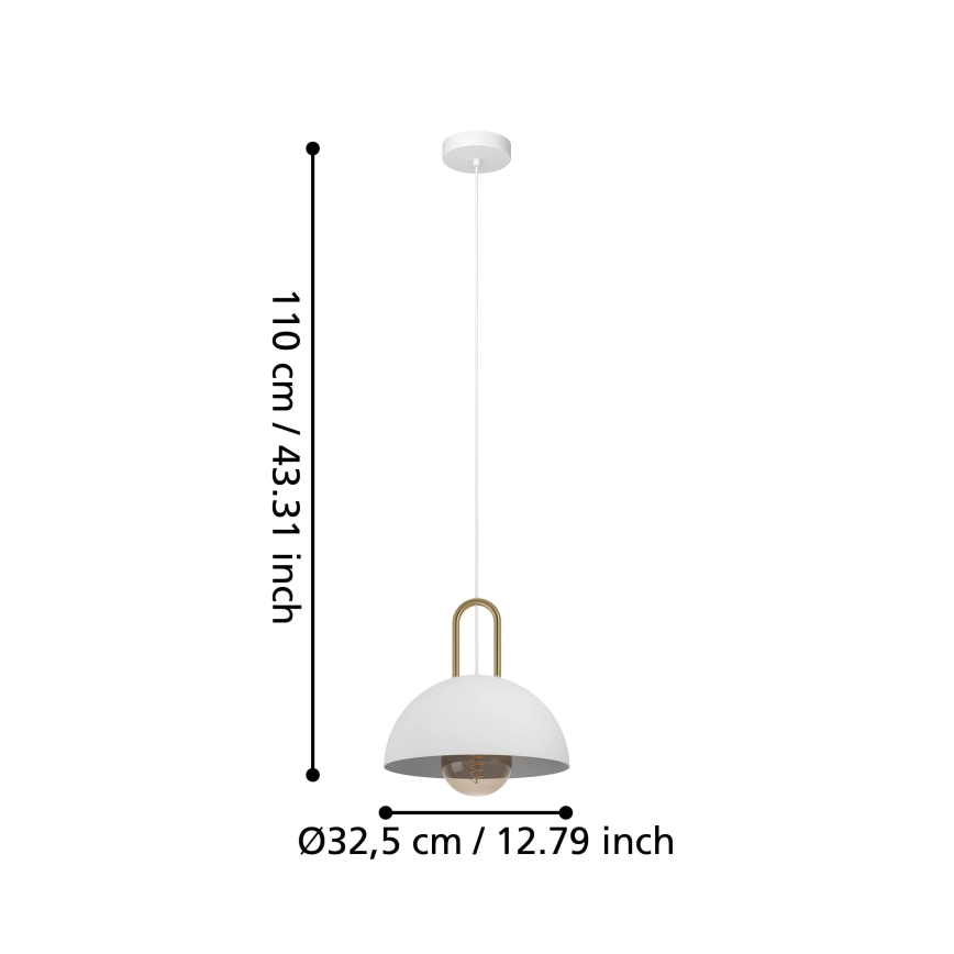 Eglo - Люстра на тросе 1xE27/40W/230V белая