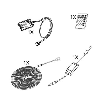 Eglo - Світлодіодна стрічка з регулюванням яскравості 5м LED/23W/24/230V 2700-6500K + дистанційне керування