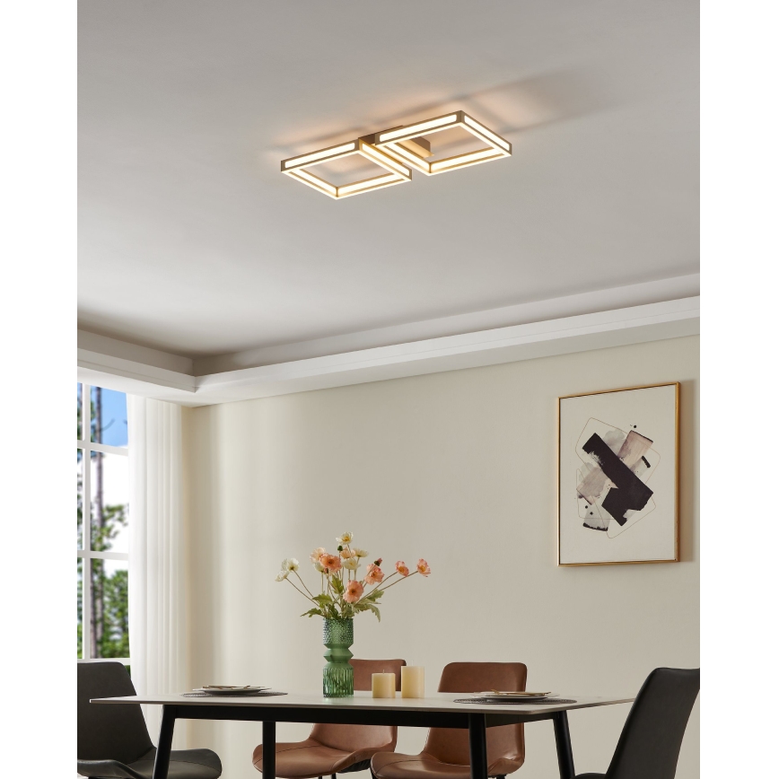 Eglo - Світлодіодний стельовий світильник 2xLED/11,2W/230V матовий хром