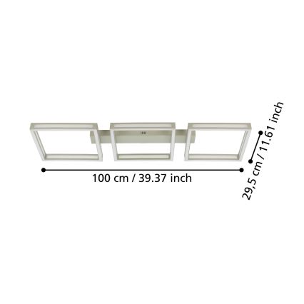 Eglo - Світлодіодний стельовий світильник 3xLED/11,2W/230V матовий хром