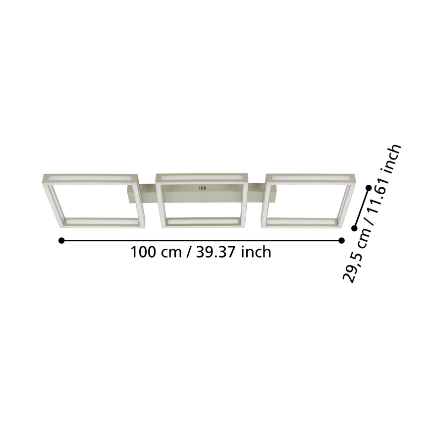 Eglo - Світлодіодний стельовий світильник 3xLED/11,2W/230V матовий хром