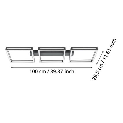 Eglo - Светодиодный потолочный светильник 3xLED/11,2W/230V черный