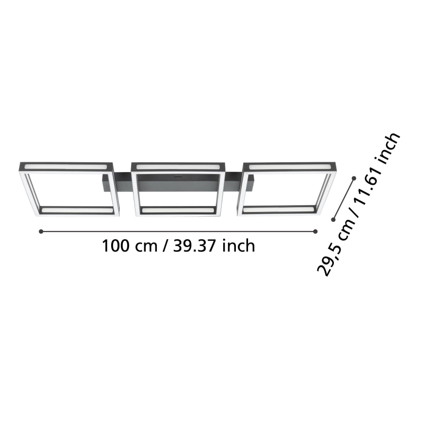 Eglo - Светодиодный потолочный светильник 3xLED/11,2W/230V черный