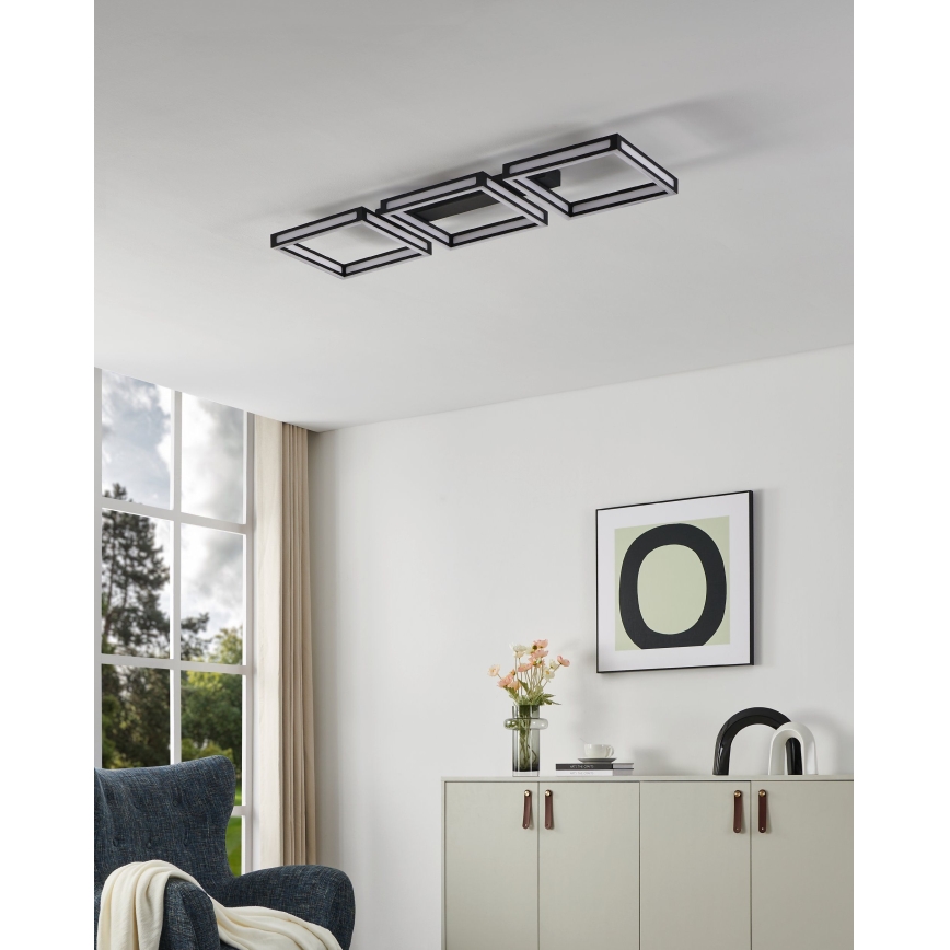 Eglo - Світлодіодний стельовий світильник 3xLED/11,2W/230V чорний