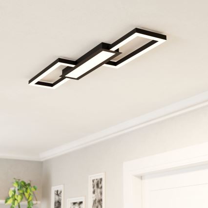 Eglo - LED Димерний стельовий світильник LED/37W/230V чорна + дистанційне керування