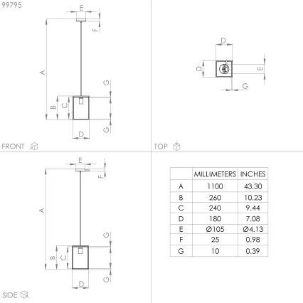 Eglo - Люстра на мотузці 1xE27/40W/230V