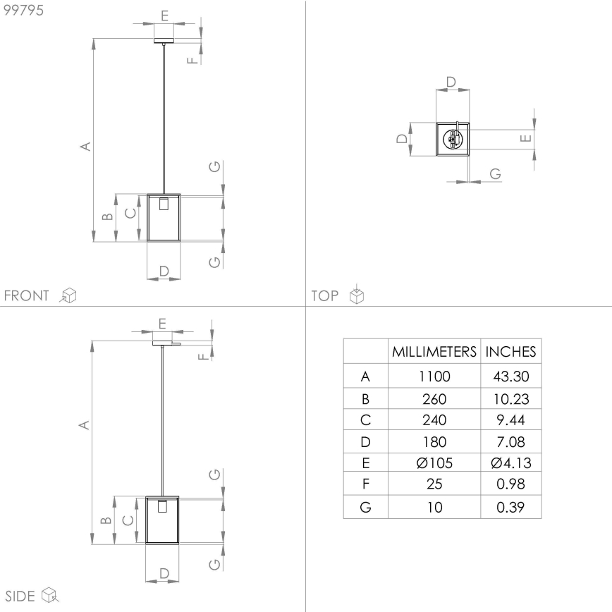Eglo - Люстра на мотузці 1xE27/40W/230V