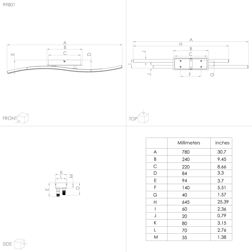 Eglo - Светодиодный потолочный светильник LED/21,5W/230V