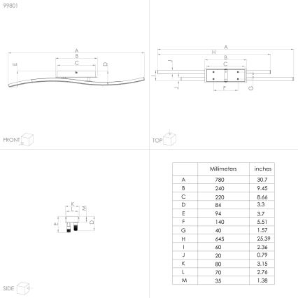 Eglo - Светодиодный потолочный светильник LED/21,5W/230V