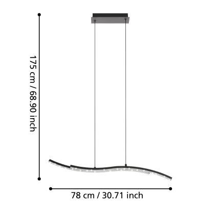Eglo - Светодиодная люстра на тросе LED/21,5W/230V