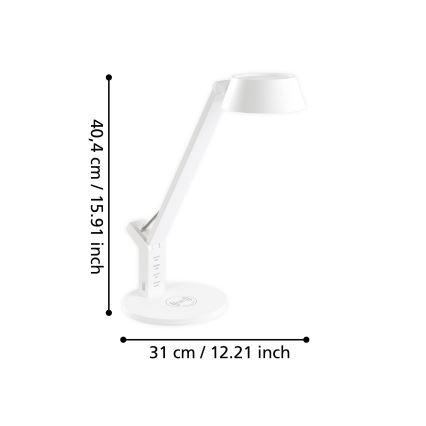 Eglo - Сенсорна настільна LED лампа з регулюванням яскравості LED/4,8W/230V білий