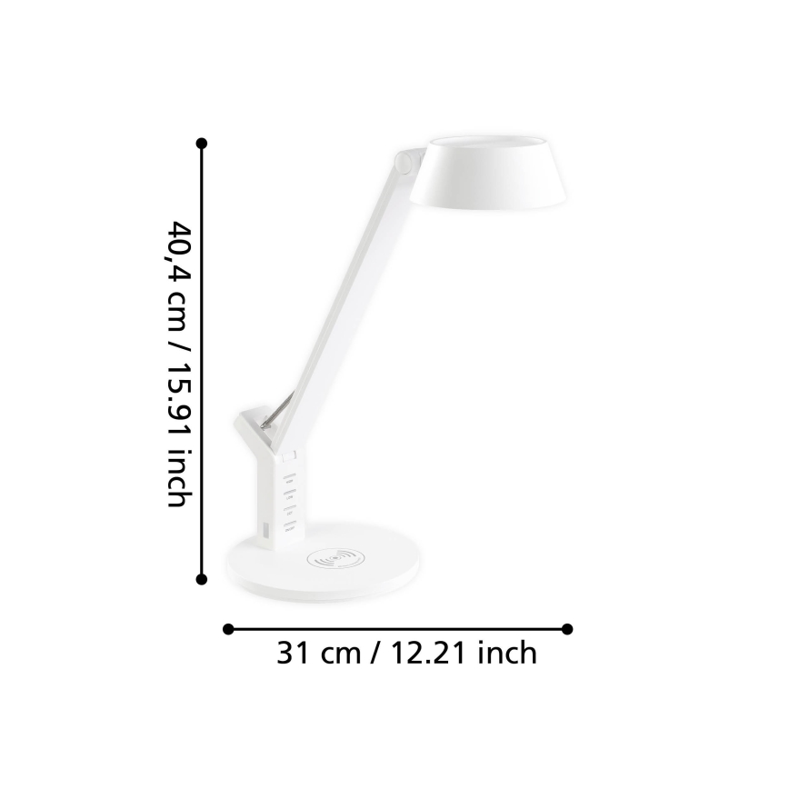 Eglo - Сенсорна настільна LED лампа з регулюванням яскравості LED/4,8W/230V білий