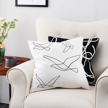 Eglo - Декоративна подушка 45x45 см білий/чорний