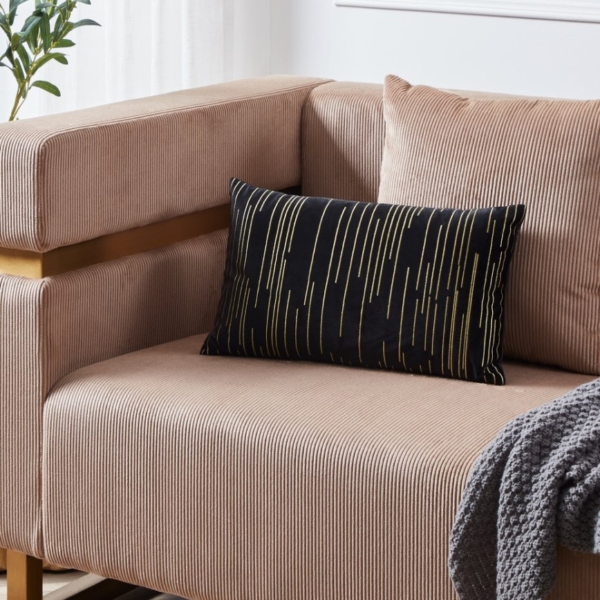 Eglo - Декоративная подушка 30x50 см черный/золотистый