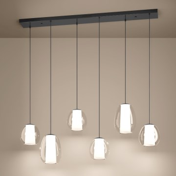 Eglo - диммируемая LED-люстра на тросе 2xLED/7W/230V + 4xLED/5,5W + 6xLED/1,6W 2200-6500K чёрный хром