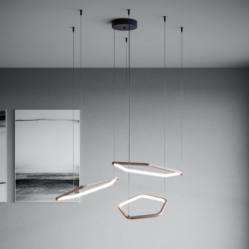 Eglo - диммируемая LED-люстра на тросе LED/50W/230V латунь + дистанционное управление