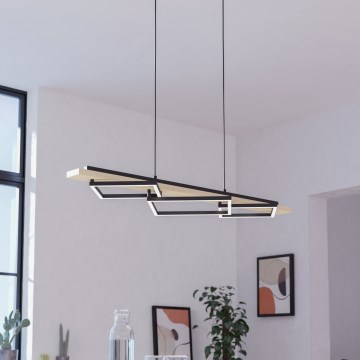 Eglo - диммируемая LED-подвесная люстра на тросе 2xLED/13W/230V + LED/16W черный/бежевый