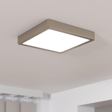 Eglo - диммируемый потолочный светильник LED/17 Вт/230 В матовый хром 21x21 см