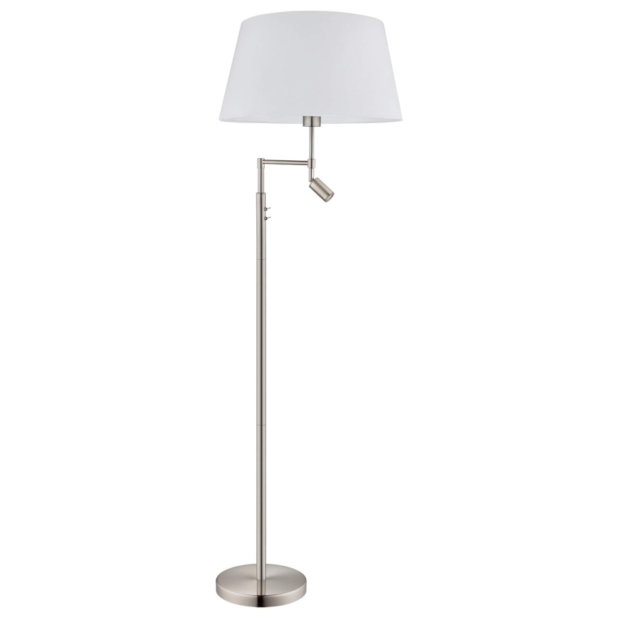 Eglo/Edi Light - Світлодіодний торшер SANTANDER 1xE27/11W/230V + LED/2,3W матовий хром
