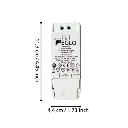 Eglo - Електричний трансформатор 70W/230V/11,5V AC