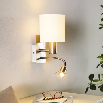 Eglo - Гнучкий світильник LED 1xE27/40W+LED/3,8W білий